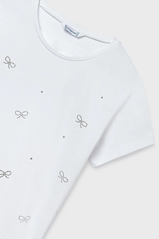 Dziewczynka Mayoral t-shirt dziecięcy 854.8D.Junior.PPY2 biały