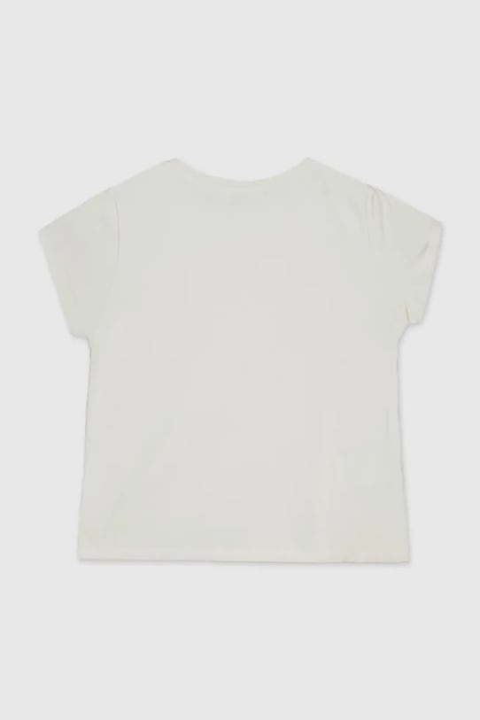 Dziewczynka Mayoral t-shirt dziecięcy 854.8D.Junior.PPY2 beżowy