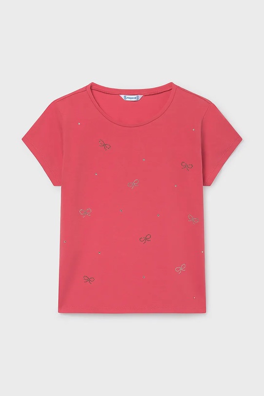 Mayoral t-shirt dziecięcy aplikacja różowy 854.8D.Junior.PPY2