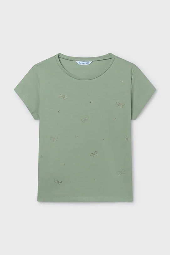 Mayoral t-shirt dziecięcy aplikacja zielony 854.8D.Junior.PPY2
