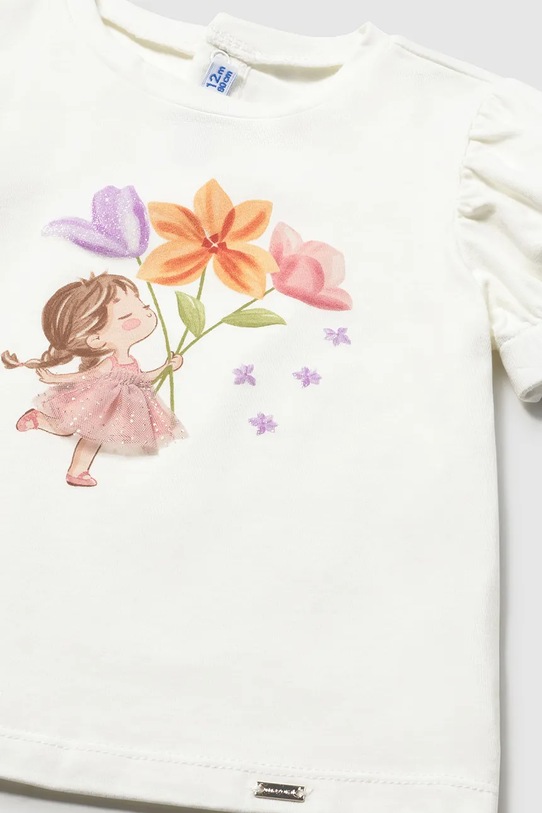 Mayoral t-shirt dziecięcy biały 1078.4B.Baby.PPY2