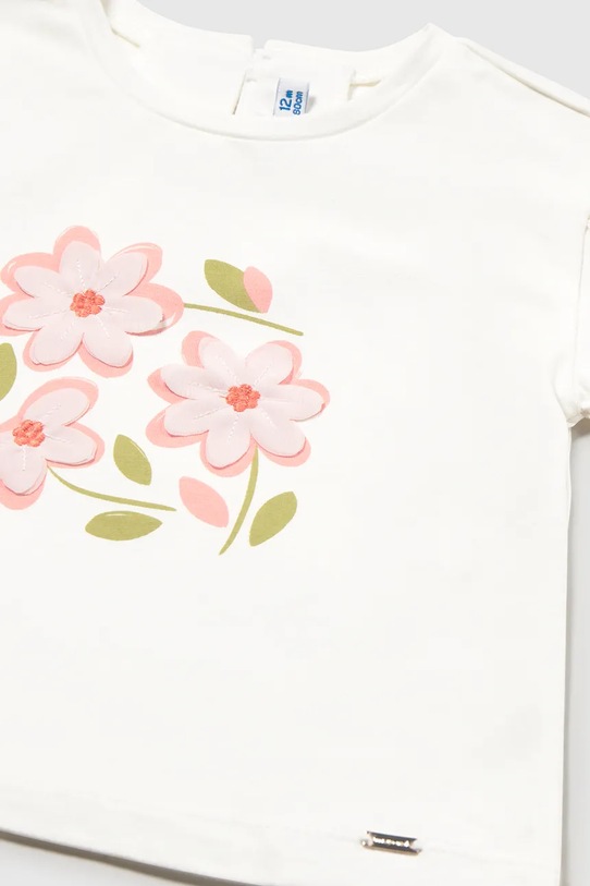 Dziewczynka Mayoral t-shirt dziecięcy 1079.4D.Baby.PPY2 biały