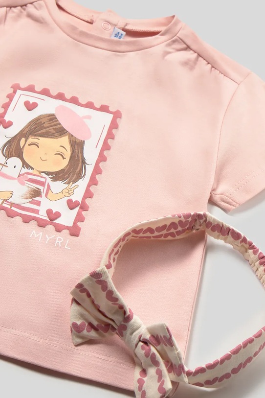 Dziewczynka Mayoral t-shirt dziecięcy 1081.4F.Baby.PPY2 różowy