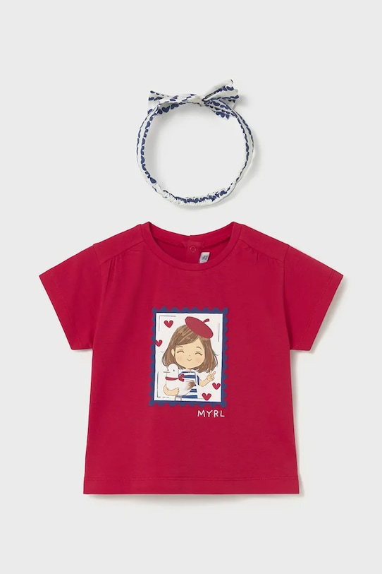 Mayoral t-shirt dziecięcy 1081.4F.Baby.PPY2 czerwony SS26