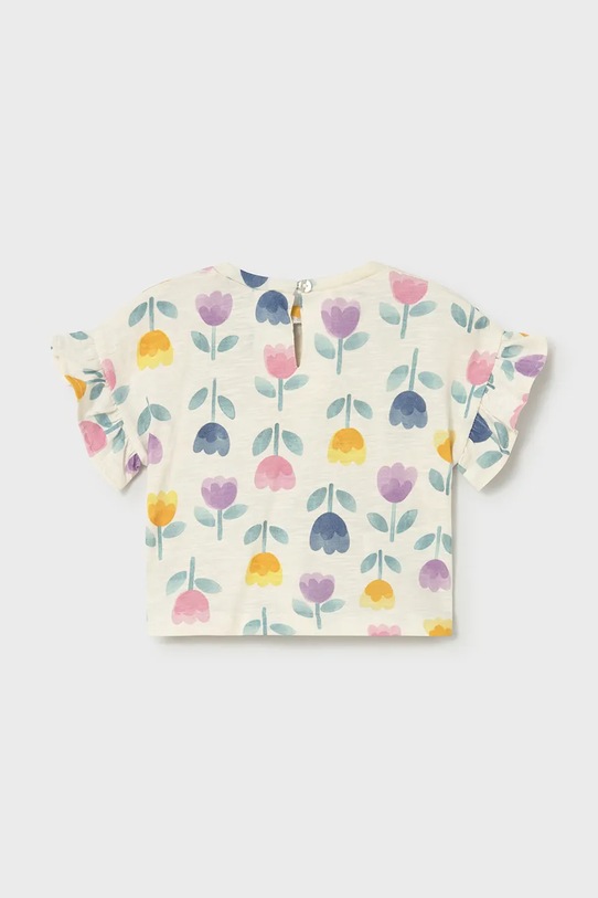 Mayoral t-shirt bawełniany dziecięcy 1082.4F.Baby.PPY2 biały SS26