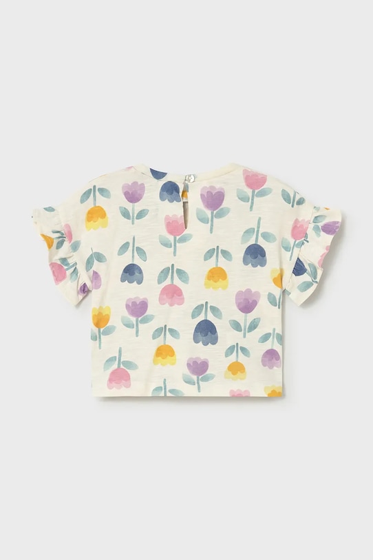 Mayoral t-shirt bawełniany dziecięcy 1082.4F.Baby.PPY2 biały SS26