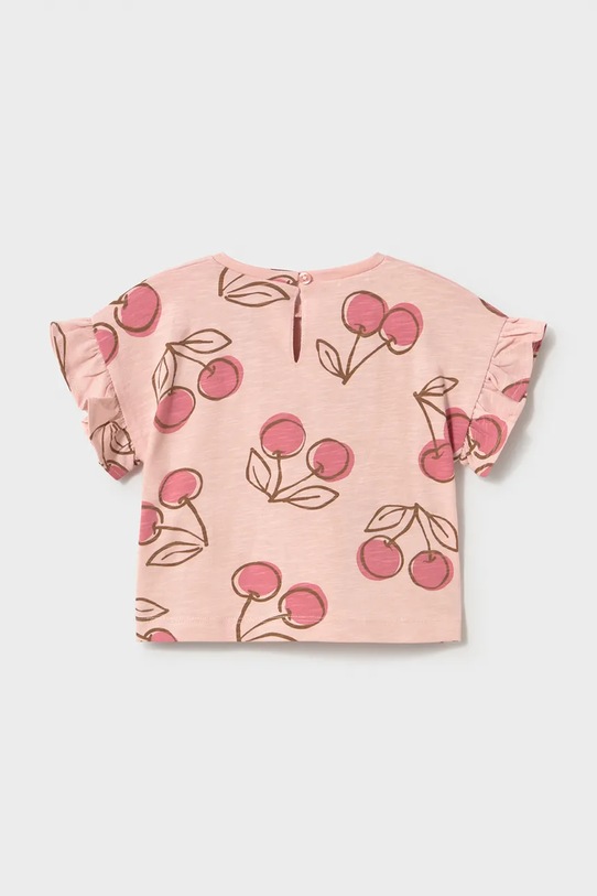 Mayoral t-shirt bawełniany dziecięcy 1082.4F.Baby.PPY2 różowy SS26