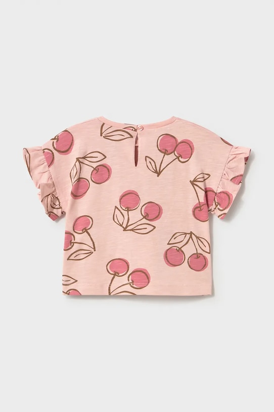 Mayoral t-shirt bawełniany dziecięcy 1082.4F.Baby.PPY2 różowy SS26