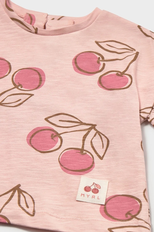 Dziewczynka Mayoral t-shirt bawełniany dziecięcy 1082.4F.Baby.PPY2 różowy