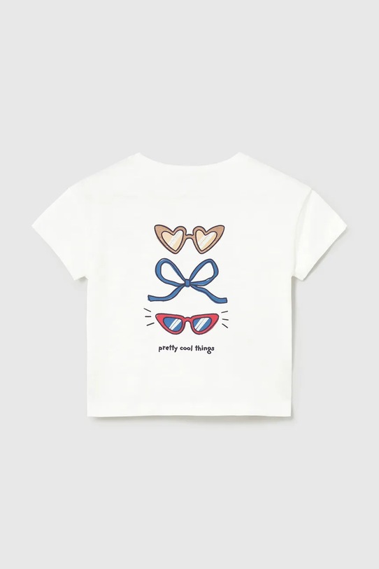 Mayoral t-shirt bawełniany dziecięcy 1083.4J.Baby.PPY2 biały SS26