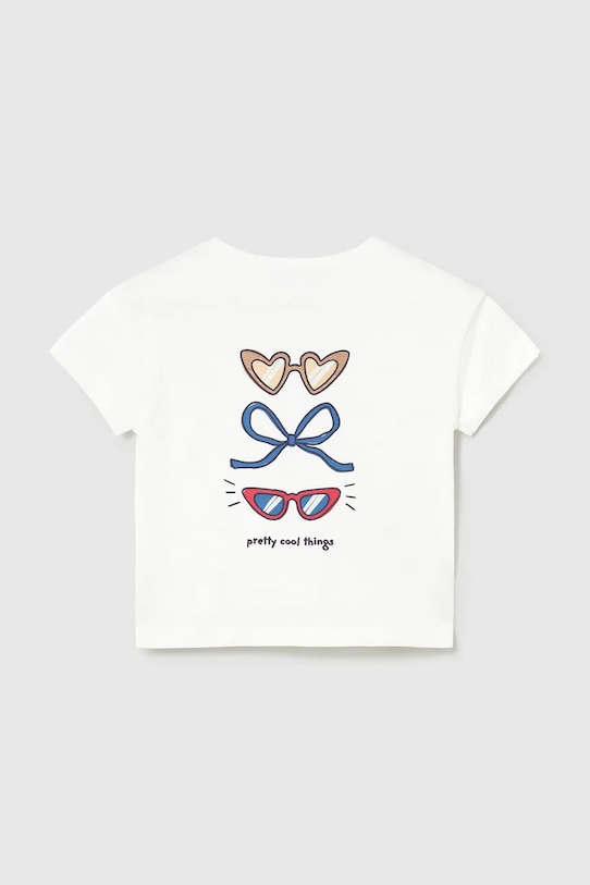 Mayoral t-shirt bawełniany dziecięcy 1083.4J.Baby.PPY2 biały SS26