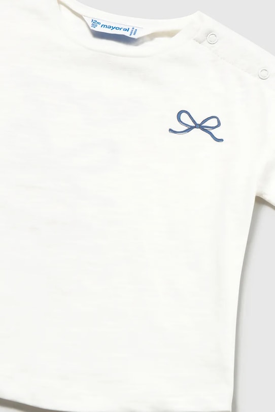 Dziewczynka Mayoral t-shirt bawełniany dziecięcy 1083.4J.Baby.PPY2 biały
