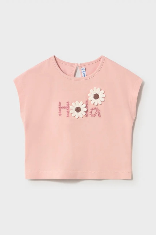 Mayoral t-shirt dziecięcy z elastanem różowy 1084.4K.Baby.PPY2