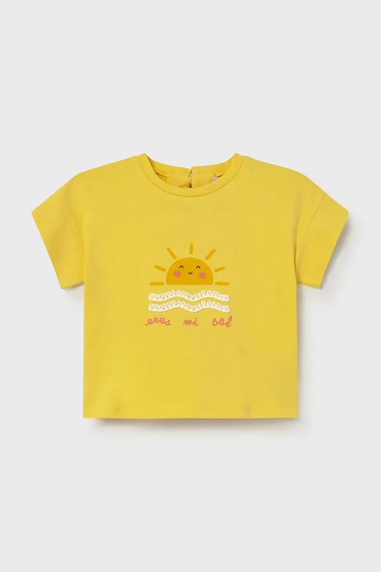 Mayoral t-shirt dziecięcy z elastanem żółty 1085.4K.Baby.PPY2