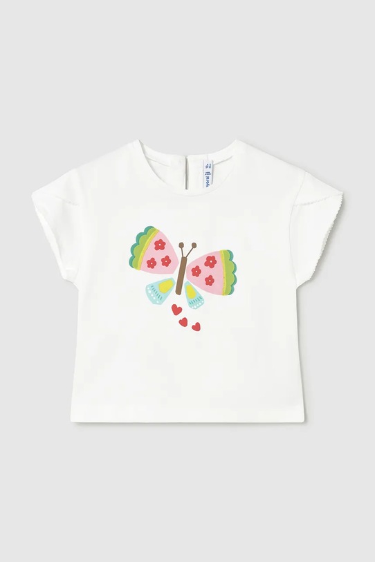 Mayoral t-shirt dziecięcy z elastanem biały 1087.4L.Baby.PPY2
