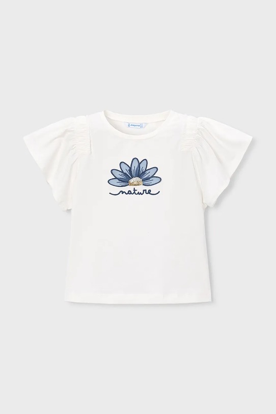 Παιδικό μπλουζάκι Mayoral απλικέ λευκό 3004.6B.Mini.PPY2