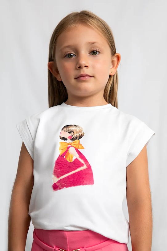 Mayoral t-shirt dziecięcy z elastanem biały 3005.6D.Mini.PPY2