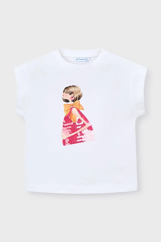 Mayoral t-shirt dziecięcy 3005.6D.Mini.PPY2 biały SS26