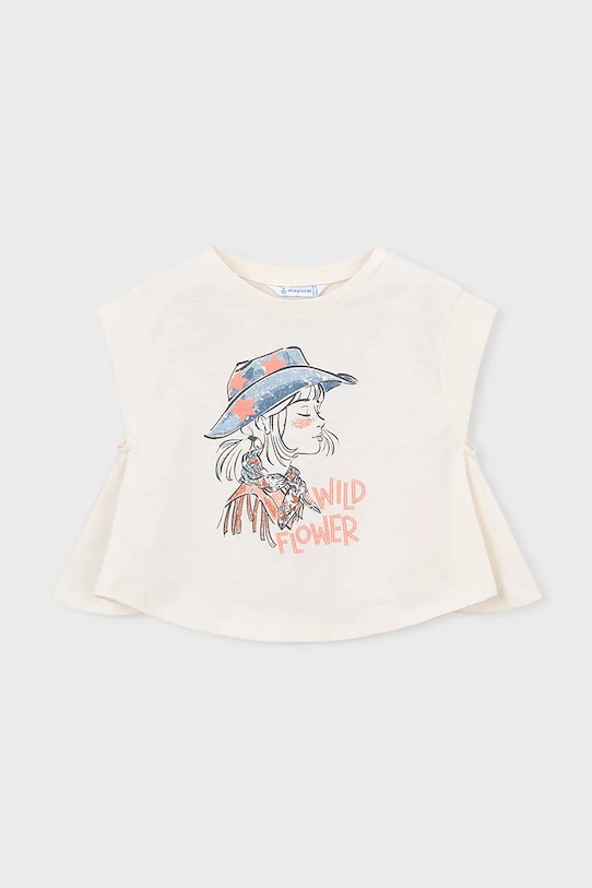 Παιδικό βαμβακερό τοπ Mayoral 3006.6E.Mini.PPY2 μπεζ SS26