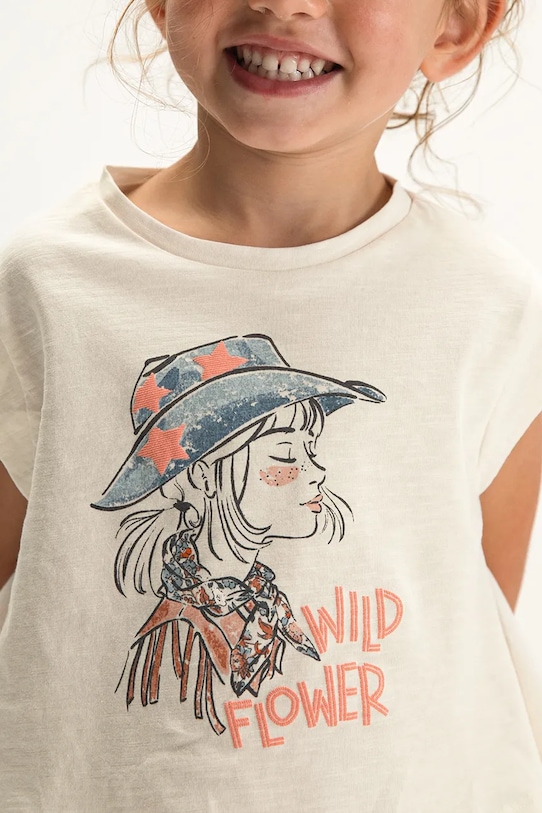 Παιδικό βαμβακερό τοπ Mayoral 3006.6E.Mini.PPY2 μπεζ