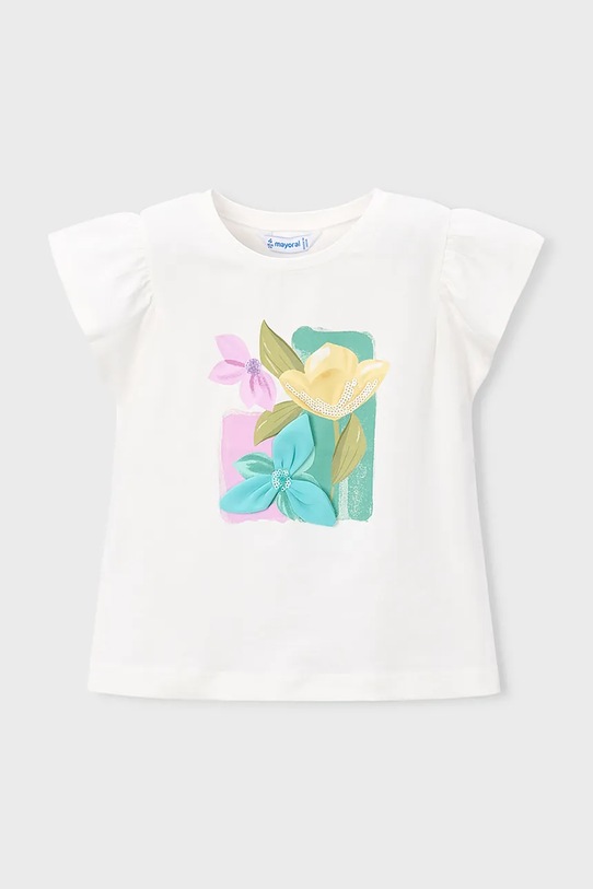 Mayoral t-shirt dziecięcy z elastanem biały 3007.6E.Mini.PPY2