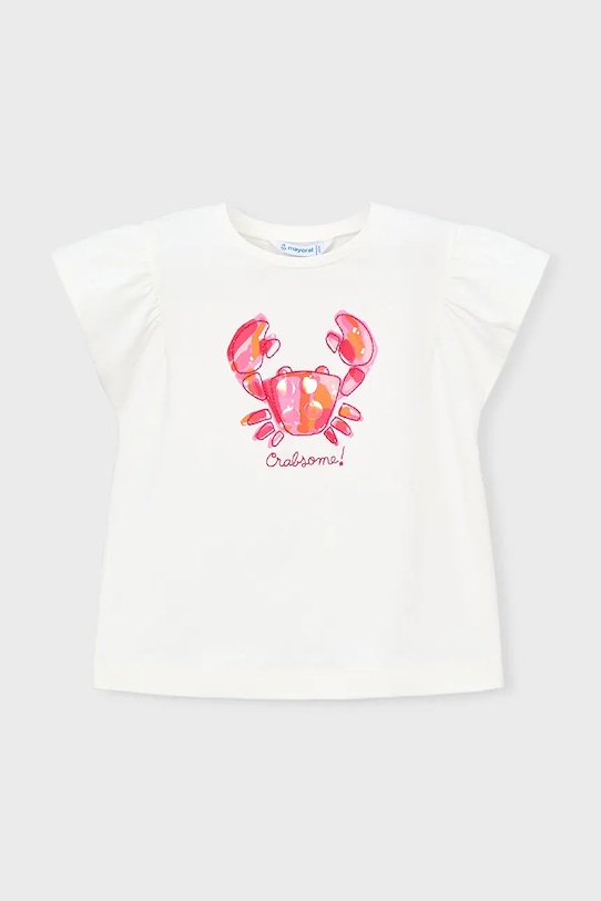 Mayoral t-shirt dziecięcy z elastanem biały 3007.6E.Mini.PPY2