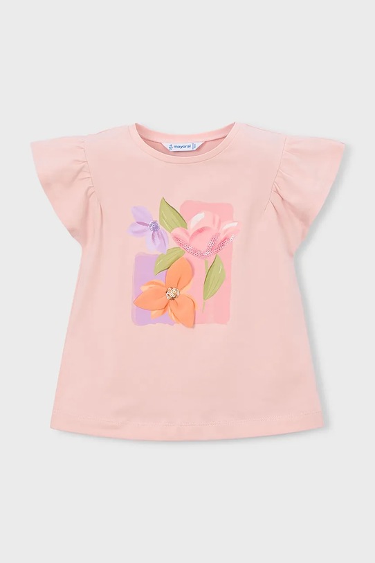 Mayoral t-shirt dziecięcy 3007.6E.Mini.PPY2 różowy SS26