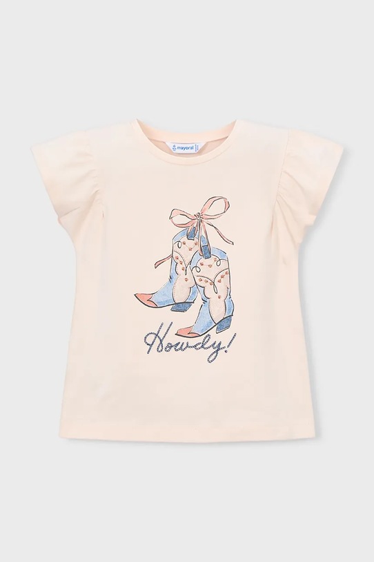 Mayoral t-shirt dziecięcy 3007.6E.Mini.PPY2 beżowy SS26