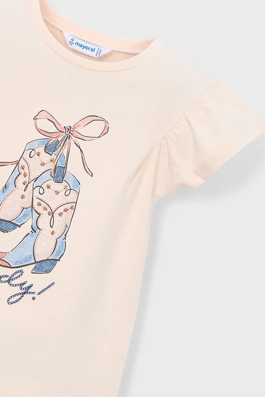 Mayoral t-shirt dziecięcy beżowy 3007.6E.Mini.PPY2