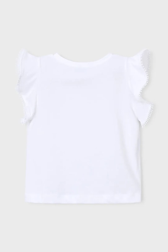 Κοριτσίστικα Παιδικό βαμβακερό μπλουζάκι Mayoral 3008.6E.Mini.PPY2 λευκό