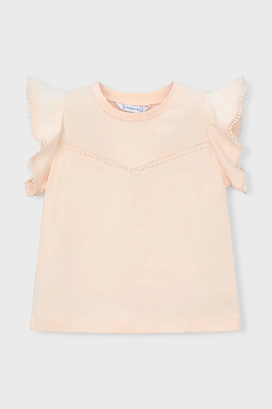 Παιδικό βαμβακερό μπλουζάκι Mayoral 3008.6E.Mini.PPY2 μπεζ SS26