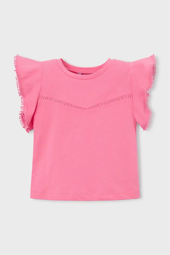 Mayoral t-shirt bawełniany dziecięcy bawełna różowy 3008.6E.Mini.PPY2