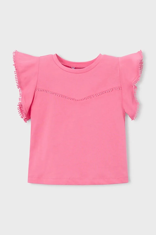 Mayoral t-shirt bawełniany dziecięcy bawełna różowy 3008.6E.Mini.PPY2