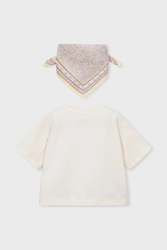 Παιδικό βαμβακερό μπλουζάκι Mayoral 3009.6F.Mini.PPY2 μπεζ SS26