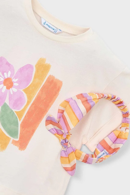 Παιδικό βαμβακερό μπλουζάκι Mayoral μπεζ 3010.6G.Mini.PPY2