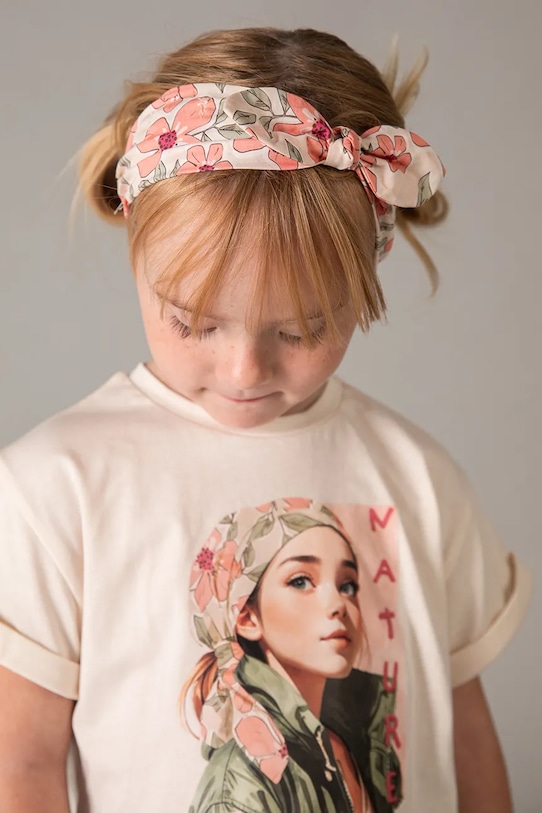 Παιδικό βαμβακερό μπλουζάκι Mayoral 3010.6G.Mini.PPY2 μπεζ