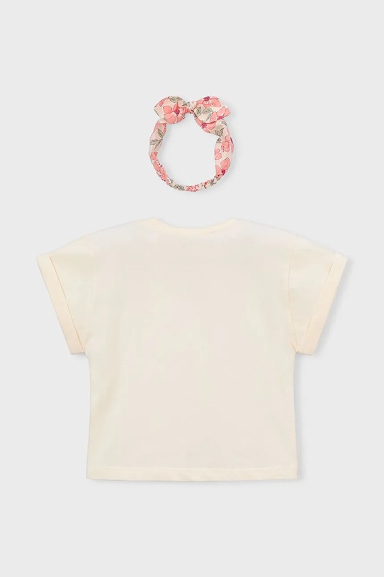Κοριτσίστικα Παιδικό βαμβακερό μπλουζάκι Mayoral 3010.6G.Mini.PPY2 μπεζ