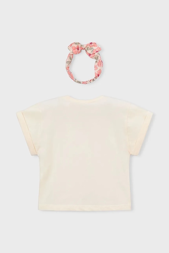 Κοριτσίστικα Παιδικό βαμβακερό μπλουζάκι Mayoral 3010.6G.Mini.PPY2 μπεζ