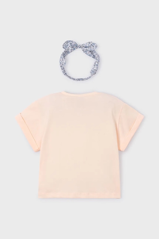 Παιδικό βαμβακερό μπλουζάκι Mayoral 3010.6G.Mini.PPY2 μπεζ SS26