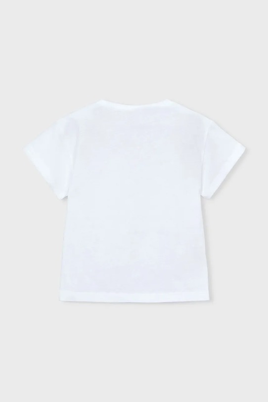Dziewczynka Mayoral t-shirt bawełniany dziecięcy 3011.6H.Mini.PPY2 biały