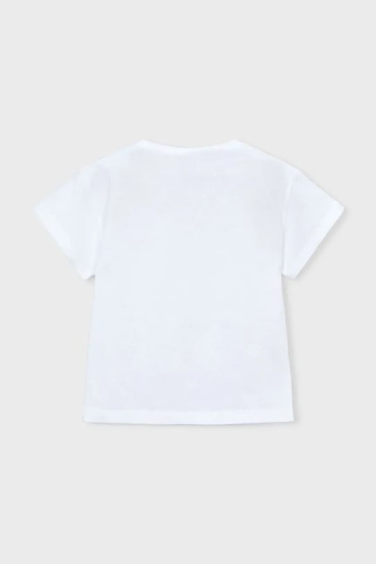 Dziewczynka Mayoral t-shirt bawełniany dziecięcy 3011.6H.Mini.PPY2 biały
