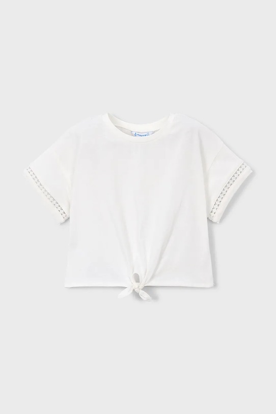 Παιδικό βαμβακερό μπλουζάκι Mayoral βαμβάκι λευκό 3012.6H.Mini.PPY2