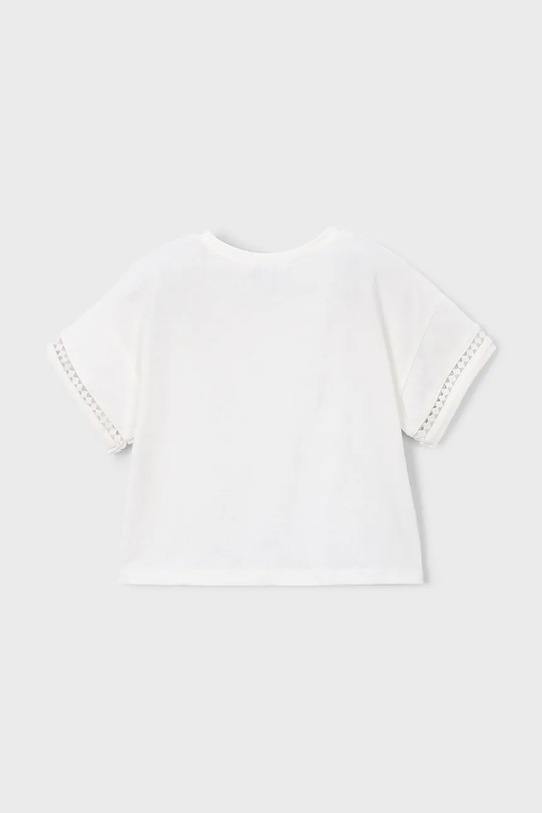 Παιδικό βαμβακερό μπλουζάκι Mayoral 3012.6H.Mini.PPY2 λευκό SS26