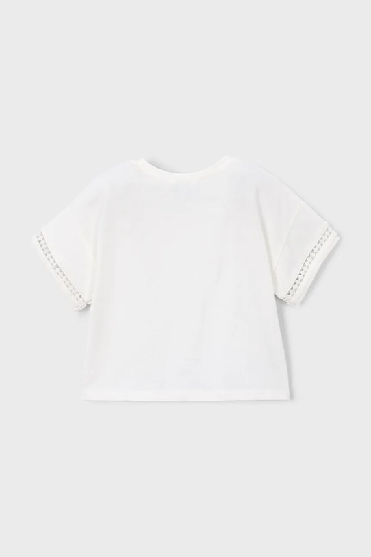 Παιδικό βαμβακερό μπλουζάκι Mayoral 3012.6H.Mini.PPY2 λευκό SS26
