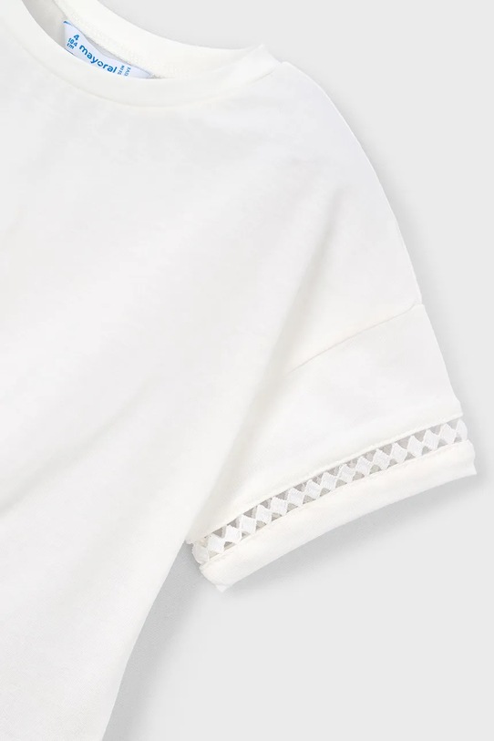 Κοριτσίστικα Παιδικό βαμβακερό μπλουζάκι Mayoral 3012.6H.Mini.PPY2 λευκό