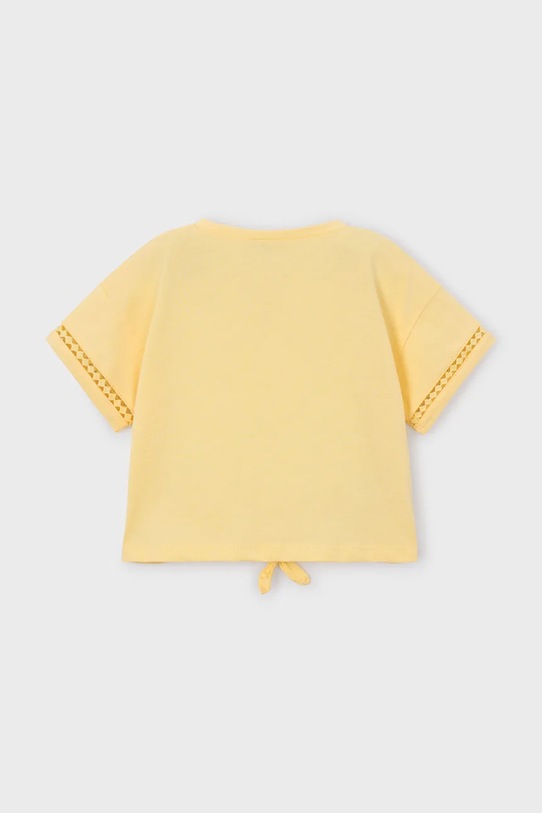 Mayoral t-shirt bawełniany dziecięcy 3012.6H.Mini.PPY2 żółty SS26