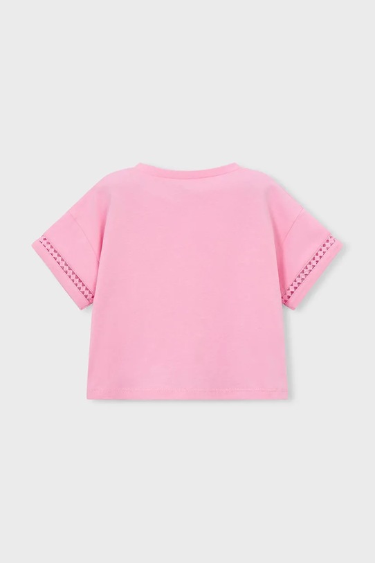 Παιδικό βαμβακερό μπλουζάκι Mayoral 3012.6H.Mini.PPY2 ροζ SS26