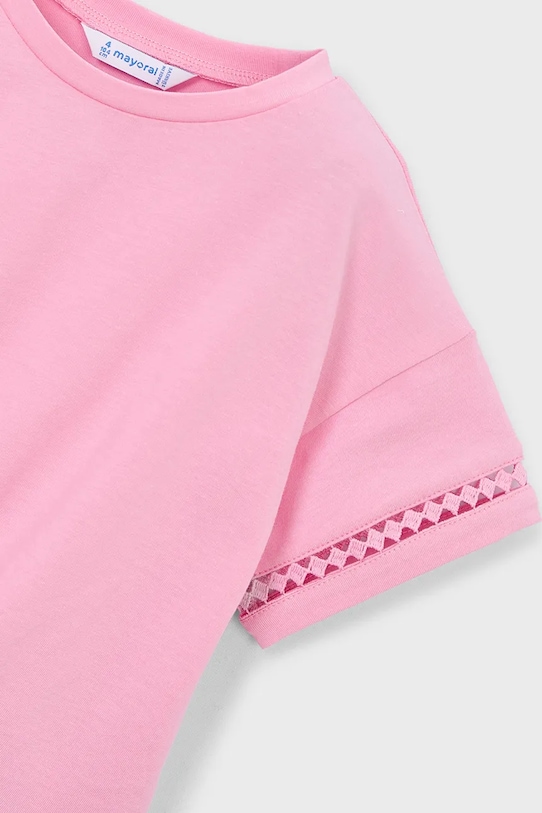 Κοριτσίστικα Παιδικό βαμβακερό μπλουζάκι Mayoral 3012.6H.Mini.PPY2 ροζ
