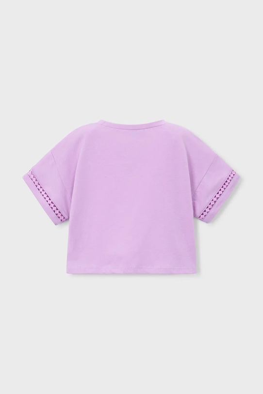 Dječja pamučna majica kratkih rukava Mayoral 3012.6H.Mini.PPY2 ljubičasta SS26