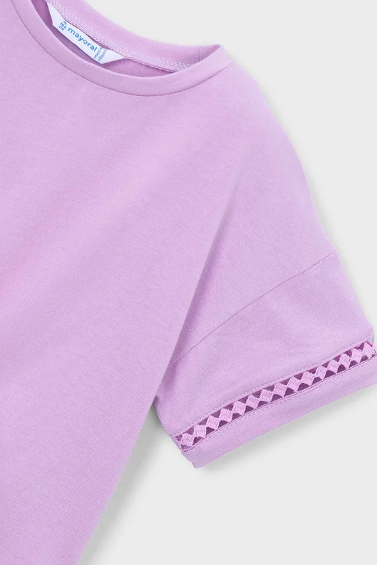 Djevojčice Dječja pamučna majica kratkih rukava Mayoral 3012.6H.Mini.PPY2 ljubičasta